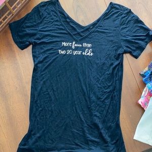 40th birthday shirt strappy tee black w gold letters